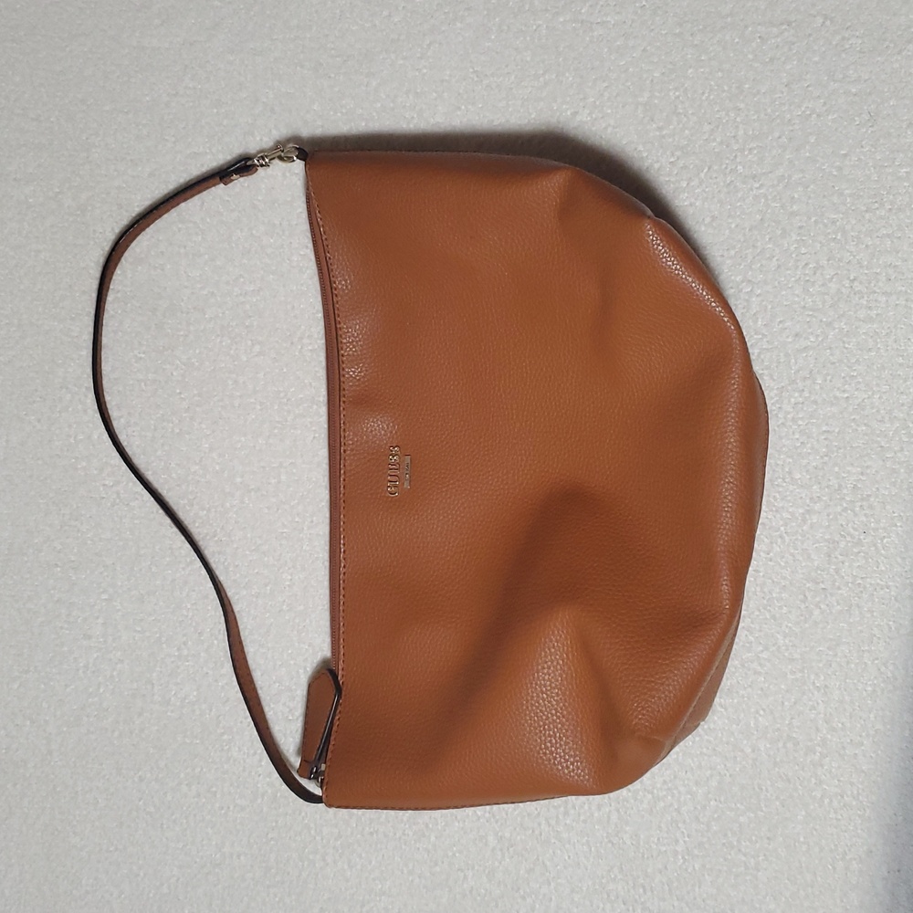 Guess Tan Leather Shoulder Bag